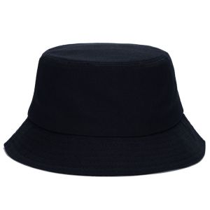 Personalized Solid Black Fisherman Bucket Hat Blank Style Women Use