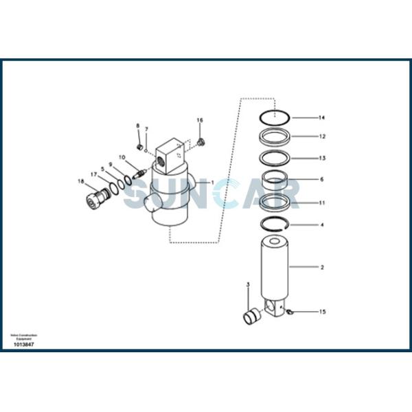 VOE14506606 14506606 SUNCARSUNCARVOLVO Axle Locking Cyinder Seal Kit For EW130 EW145B EW170