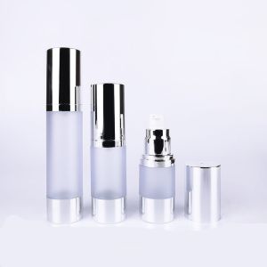 China PP Silver Frosting Plating 30ml Airless Cosmetic Bottles on sale