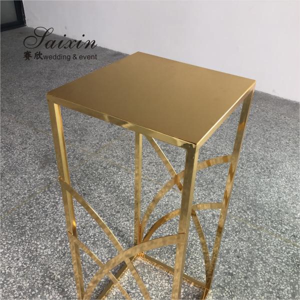 ZT-429G New design shiny gold metal flower stands for floor aisle wedding backdrop decoration