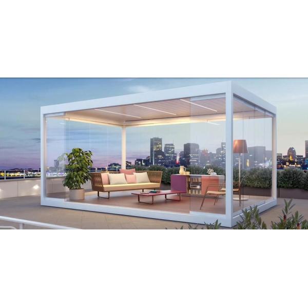 Buy OEM Motorized Outdoor Waterproof Aluminium  Bioclimatic Backyard Pergola at wholesale prices