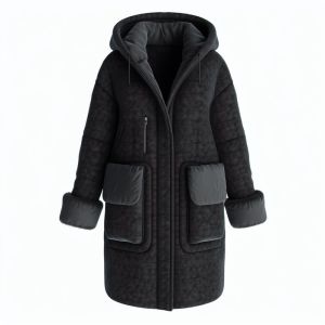 China Stay Warm and Stylish in this Long Sleeve Woman Winter Coat with Big Pockets on sale