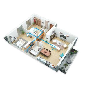 H13 Class Cabinet Air Purifier with Heat Exchanger 500m³/h