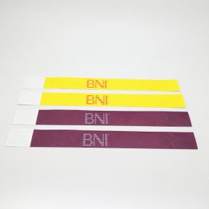 Custom Snap Closure Fully Printed Tyvek Paper Wristbands with Barcoding
