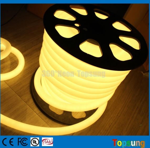 Buy 25M spool 12 Volt 360 degree round warm white led flex neon strip for room at wholesale prices