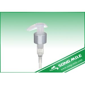 China 28mm Plastic Liquid Soap Lotion Pump Silver Aluminum Transparent on sale