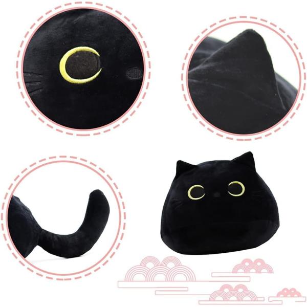 Black Cat Plush Toy: Soft, Stuffed Animal Pillow, Baby Sofa Decoration, Cat-shaped Design