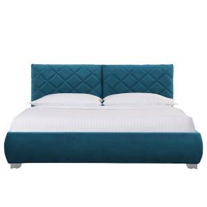 Full Size Fabric Tufted Gas Lift Storage Bed Silky Warm Velvet Fabric Wholesale