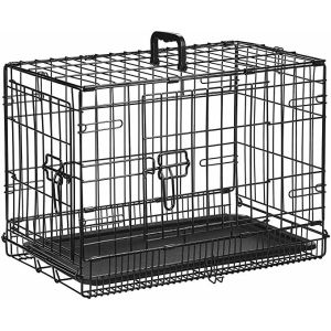 Easy Assembly Composite Pan 46cm Black Metal Dog Cage