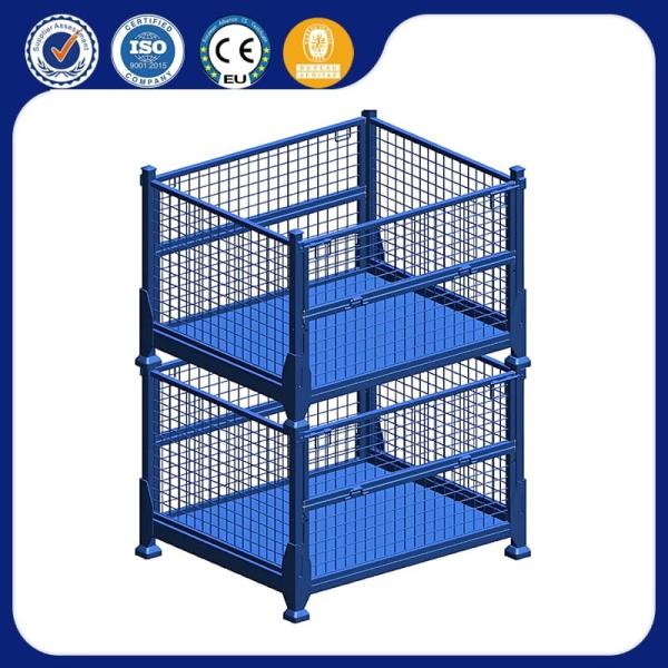 Custom Color Steel Wire Mesh Container 1×0.8×0.84m Metal Storage Stacking