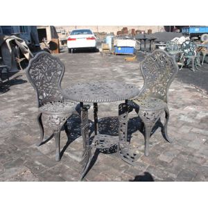 Aluminum Cast Iron Table And Chairs / Powder Coating Cast Iron Table Ends