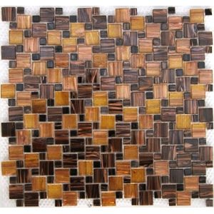 kitchen backsplash tile aluminum mix glass mosaic tile LAR003
