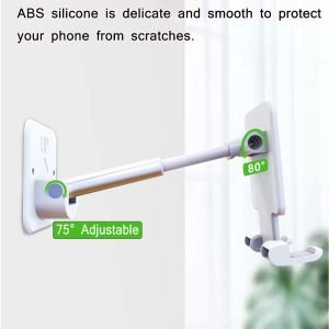 Adjustable Folding Desktop Phone Stand With Sucker / Telescopic Arm