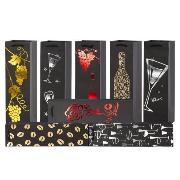 Buy Bronzing Pattern Cardboard Wine Boxes Champagne Rectangular Packaging Box at wholesale prices