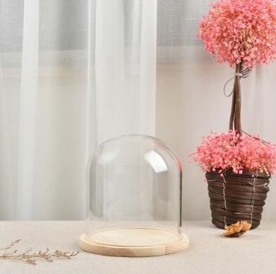 dust proof glass doll dome with base height 20cm diameter 18cm best for