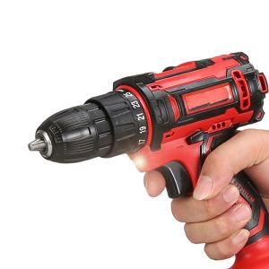 Household Power Drill Drivers 12V With Lithium Battery Rechargeable