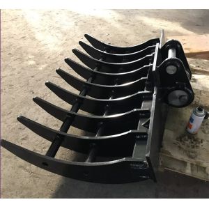 Black / Green Excavation Brush Rake With Sharp Tines - Standard Shape