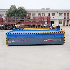 Battery Operated Trackless Transfer Trolley Self Propelled 40 Tons