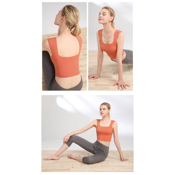 220g Womens Yoga Tank Top Flatlock Stitching Exercise Bra For Ladies