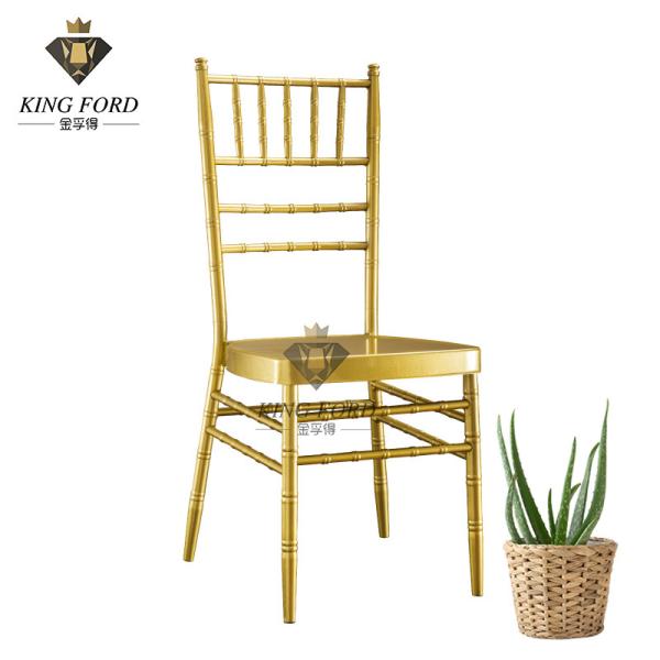 Buy 20*1.0MM Tube Gold Iron Aluminum Chiavari Banquet Chairs at wholesale prices