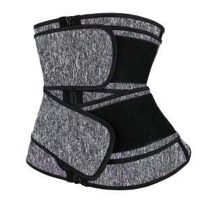 Neoprene Sauna Belt Double Belted Waist Trainer With Velcro Straps