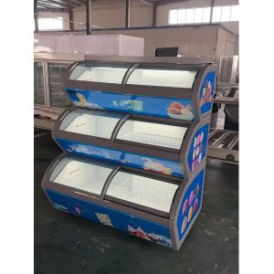 3 Layers freezer Optional Logo Advertising Ice Cream Freezer For shop