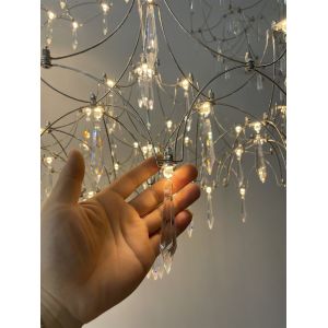 Modern Starry Crystal Chandelier Living Room Luxury Hotel Villa silvery