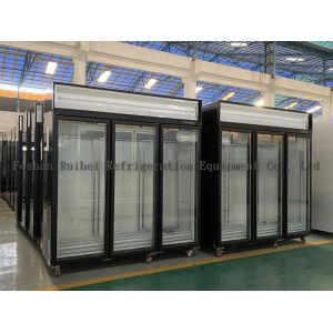 Glass Door Upright Display Freezer with CE
