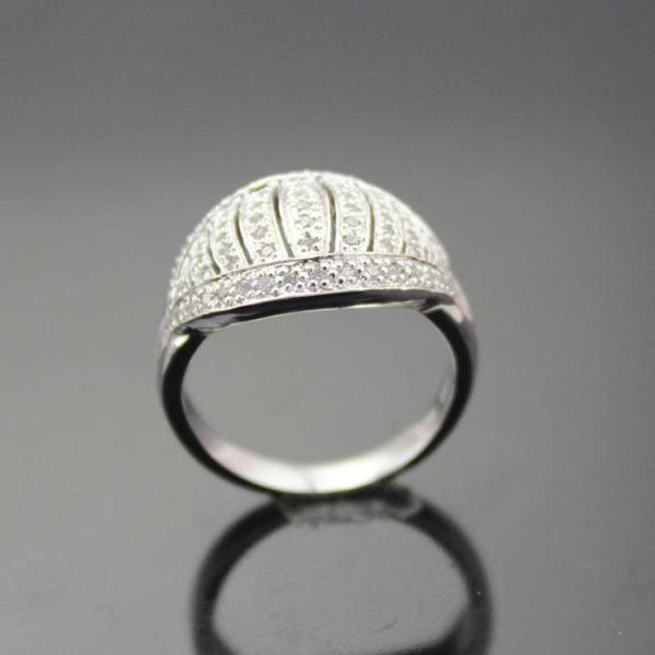 18K Rose Gold Plated 925 Silver Ring Pave Cubic Zirconia (FR0148)