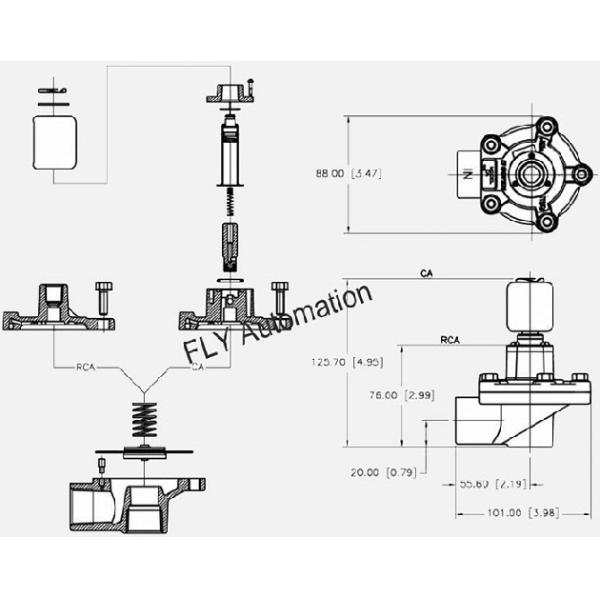 CA20T 3/4" RCA20T PA-6 Standard T Series 24v FLY/AIRWOLF Pneumatic Pulse Jet Valve
