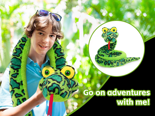 Wholesale MorisMos Giant Snake Stuffed Animal Stuffed Green Snake Plush Toy Kids Teens Snake Pillow Adults - Birthday Gifts