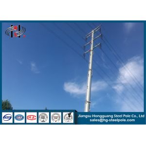 Anti Corrosive 220KV Electrical Power Pole Hot Dip Galvanizing Power Transmissio