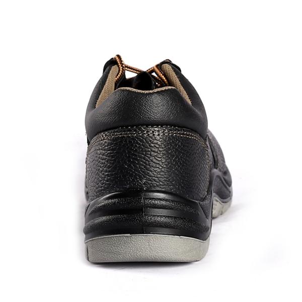 Slip Resistant Puncture Resistant Cow Leather Comfortable PU Sole Worker Safety Shoes