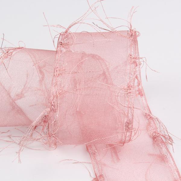 25mm-50mm Tassel Edge Polyester Organza Ribbon for Flower Chocolate Gift Packing and Garment Decoration