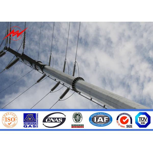ASTM A36 5mm Steel Power Pole , Electric Light Pole Hot Dip Galvanization