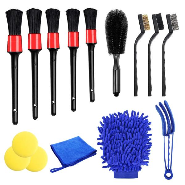 Buy 15 Pieces Car Cleaning Brushes Microfibre Cloths For Tyres And Car Windows at wholesale prices