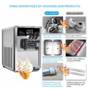 BT-C26T New Plane Rectangular Design Ice Cream Machine 220V/110V Customizable