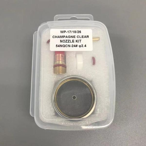 Buy WP-17/18/26 TIG Welding Torch Accessories 24 Champagne Clear Nozzle Kit with Guard at wholesale prices