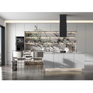 Assemble Custom L Shaped Lacquer White Shaker Kitchen Cabinets
