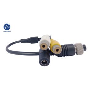 Anti Aging 4 Pin Aviation Power Cable To RCA And DC Adapter For Car Backup