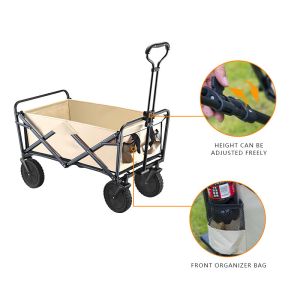 80L Waterproof Folding Camping Wagon with 5" Wheels