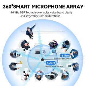 Wireless USB Conference Speakerphones Noise Cancelling 360 Degrees Omnidirection