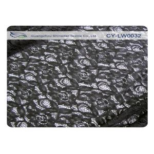 150cm Water Soluble Cotton Nylon Lace Fabric Black Knitted CY-LW0032