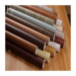 Removable Self Adhesive Wood Wallpaper for Furniture Door Waterproof Wood Grain