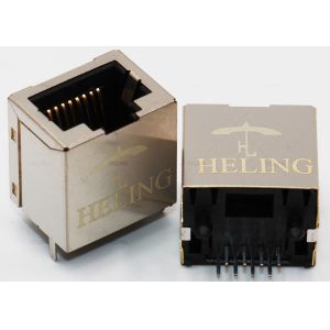 Gold Plating Contact Terminal 180 SMT RJ45 Connector R / A 50U" Single Port