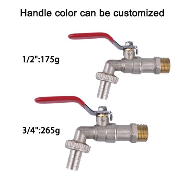 1/2"-1" Garden Water Tap-10-110℃ Outdoor BSP Thread Connection Brass Bibcock