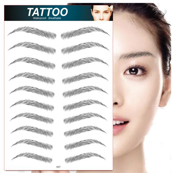 Custom 6D Waterproof Immerse-in-Water Embroidery Temporary Fashionable Natural Simulation Eyebrow Tattoo Stickers Paper for Face