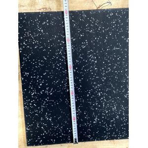 Quality Safety &amp; Noise Reduction Rubber Gym Flooring Tile 20mm Black with White EPDM Fleck 500mm X 500mm for sale