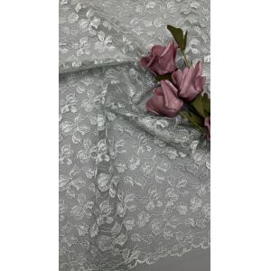 China Luxury Embroidered Lace Fabric Soft Tulle with Delicate Floral for Elegant Evening Gowns on sale