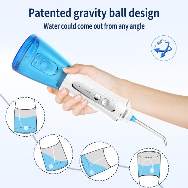 2500 Mah Battery Ultrasonic Water Flosser Dental Oral Irrigator With 5 Pressure
